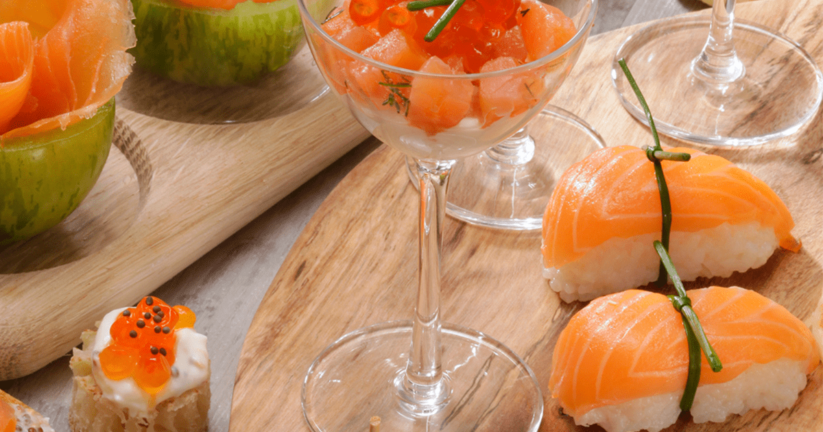 Les petits sushis au saumon fumé Saumon Fumé et Truite Fumée en France