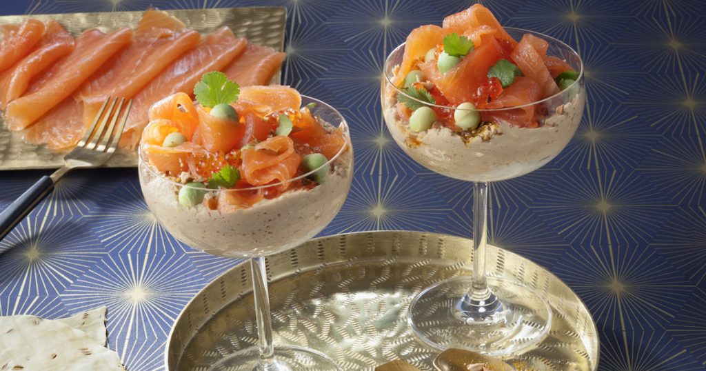 Vu dans Journal des Femmes Cuisine, une verrine tendance saumon fumé